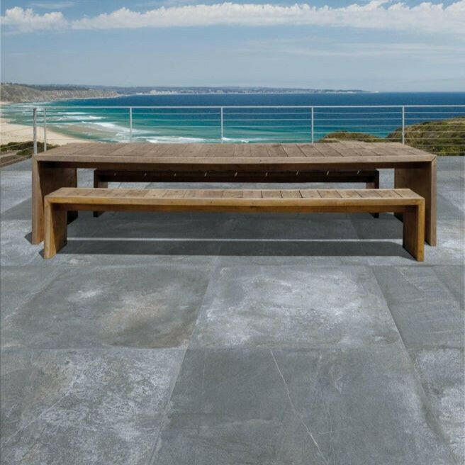32x32 Ascendra Gray Matte Travertine Look Porcelain Tile 32x32 Ascendra Gray Matte Travertine Look Porcelain Tile - American Tile Depot