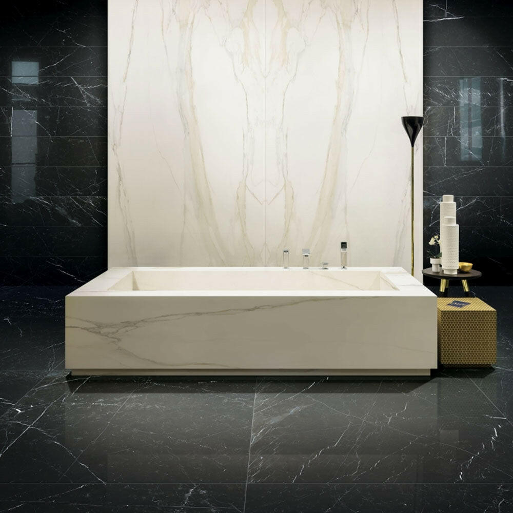 32x32 Solviera Marquinia Glossy Marble Look Porcelain Tile 32x32 Solviera Marquinia Glossy Marble Look Porcelain Tile - American Tile Depot