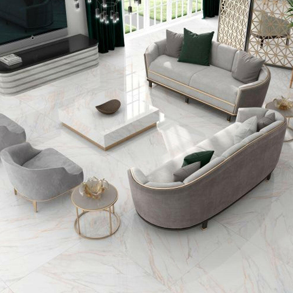 36x36 Gold Calacatta Polished Marble Look Porcelain Tile 36x36 Gold Calacatta Polished Marble Look Porcelain Tile - American Tile Depot