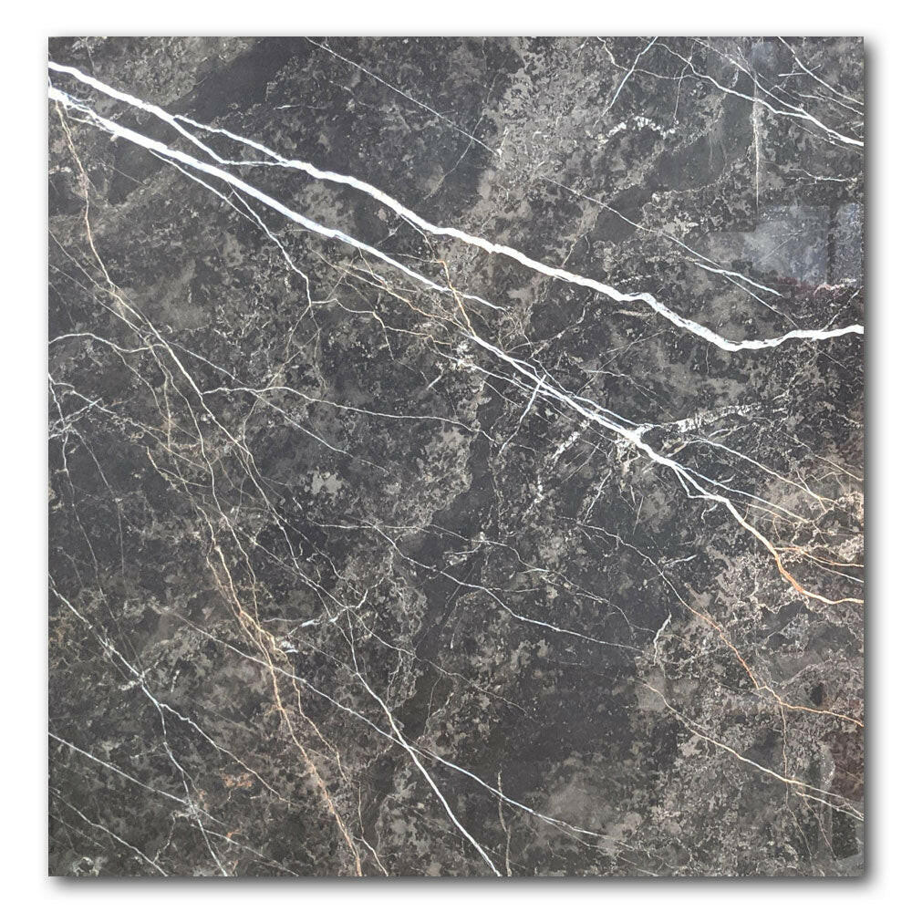 36x36 Laurent Black Matte Marble Look Porcelain Tile 36x36 Laurent Black Matte Marble Look Porcelain Tile - American Tile Depot