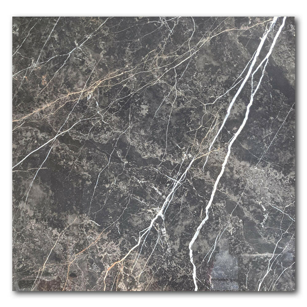 36x36 Laurent Black Matte Marble Look Porcelain Tile 36x36 Laurent Black Matte Marble Look Porcelain Tile - American Tile Depot