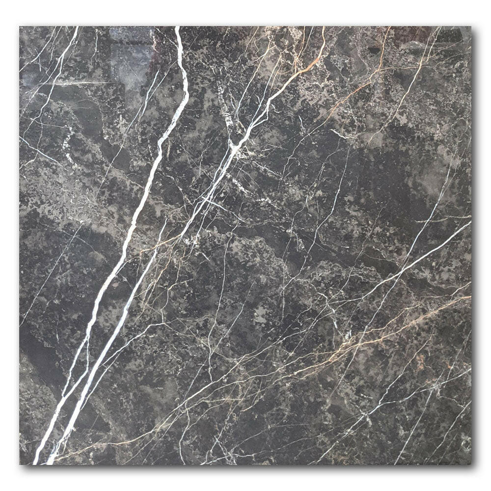 36x36 Laurent Black Matte Marble Look Porcelain Tile 36x36 Laurent Black Matte Marble Look Porcelain Tile - American Tile Depot