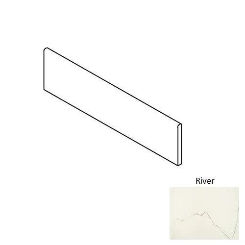 3x12 Bianco River Polished Marble Look Porcelain Bullnose Tile 3x12 Bianco River Polished Marble Look Porcelain Bullnose Tile - American Tile Depot