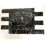 3x12 Black Marquina Marble Look Glass Subway Tile 3x12 Black Marquina Marble Look Glass Subway Tile - American Tile Depot
