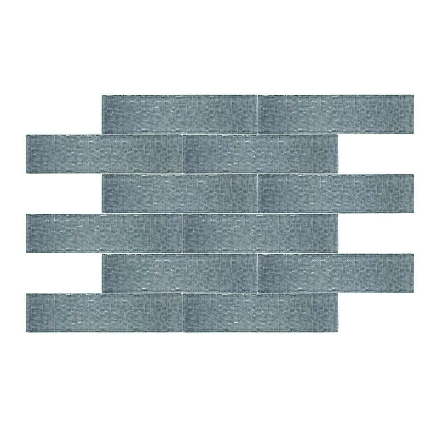 3x12 Blue Metro Cubes Glass Subway Tile 3x12 Blue Metro Cubes Glass Subway Tile - American Tile Depot