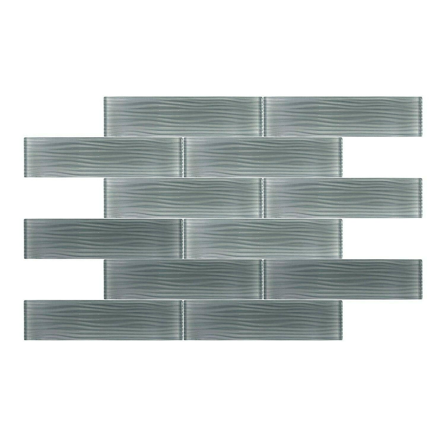 3x12 Blue Pasific Waves Glass Subway Tile 3x12 Blue Pasific Waves Glass Subway Tile - American Tile Depot