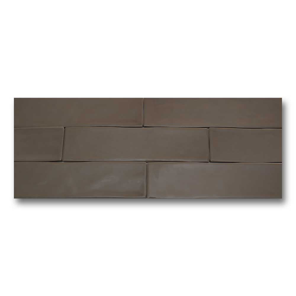 3x12 Bronx Alga Glossy Solid Color Porcelain Tile