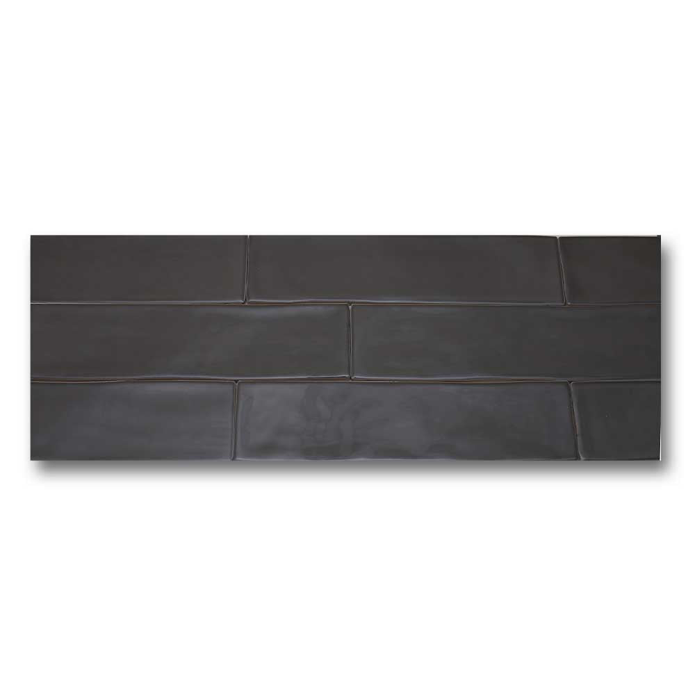 3x12 Bronx Gris Glossy Solid Color Porcelain Tile