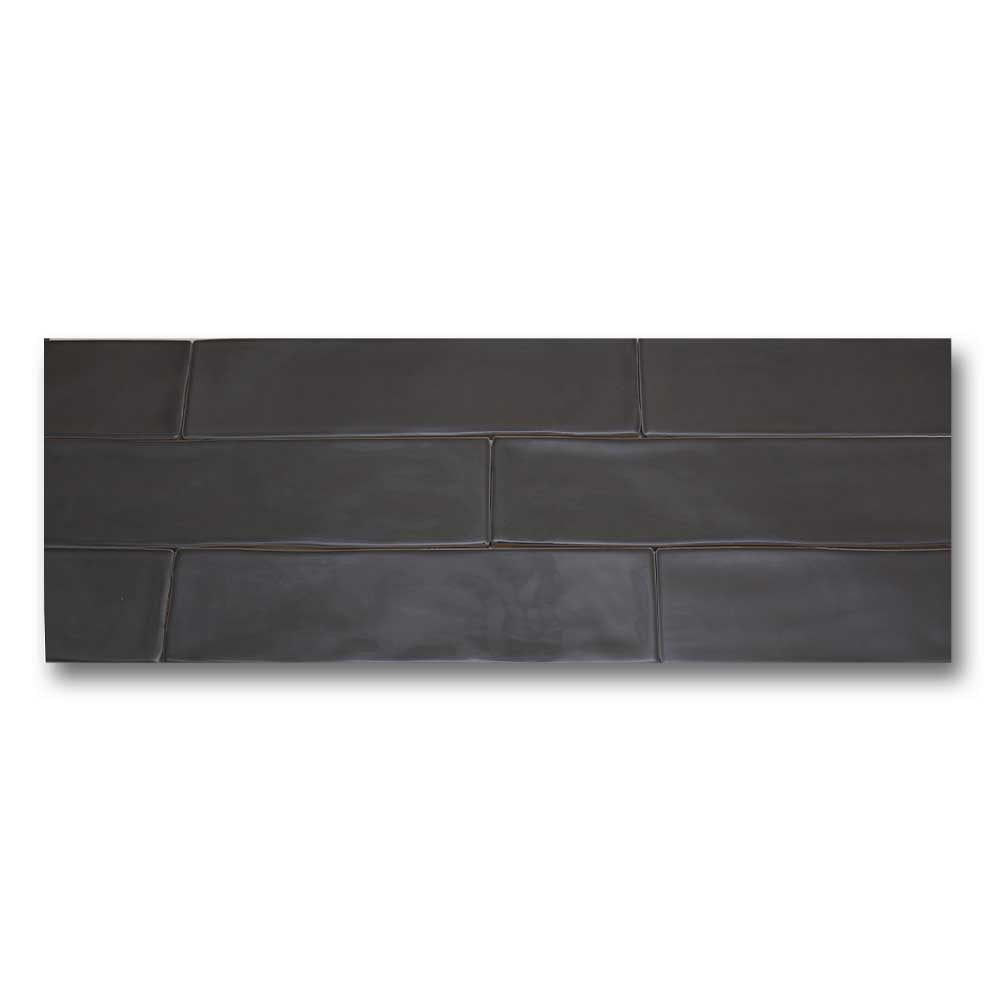 3x12 Bronx Gris Glossy Solid Color Porcelain Tile