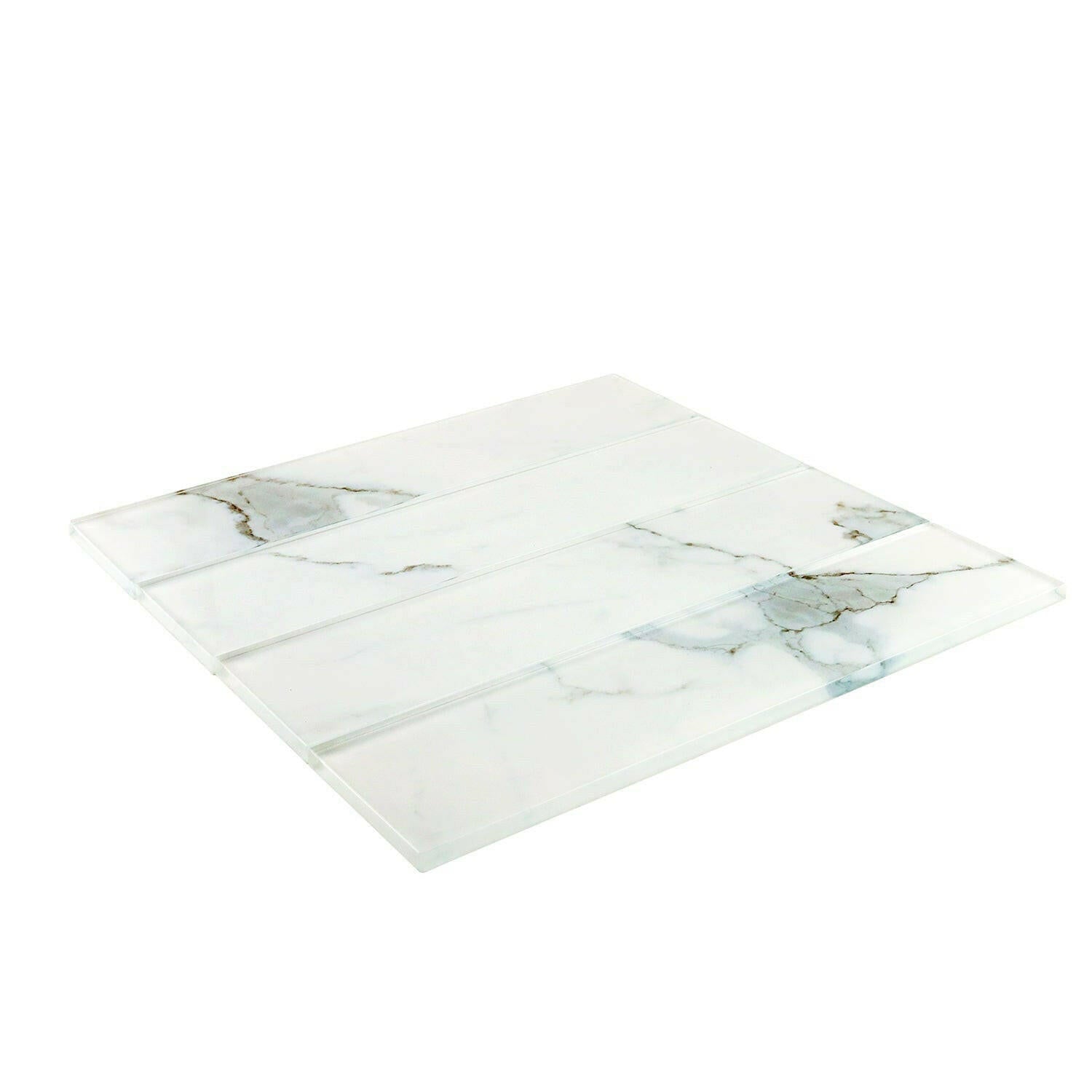 3x12 Calacatta Gold Marble Look Glass Subway Tile 3x12 Calacatta Gold Marble Look Glass Subway Tile - American Tile Depot