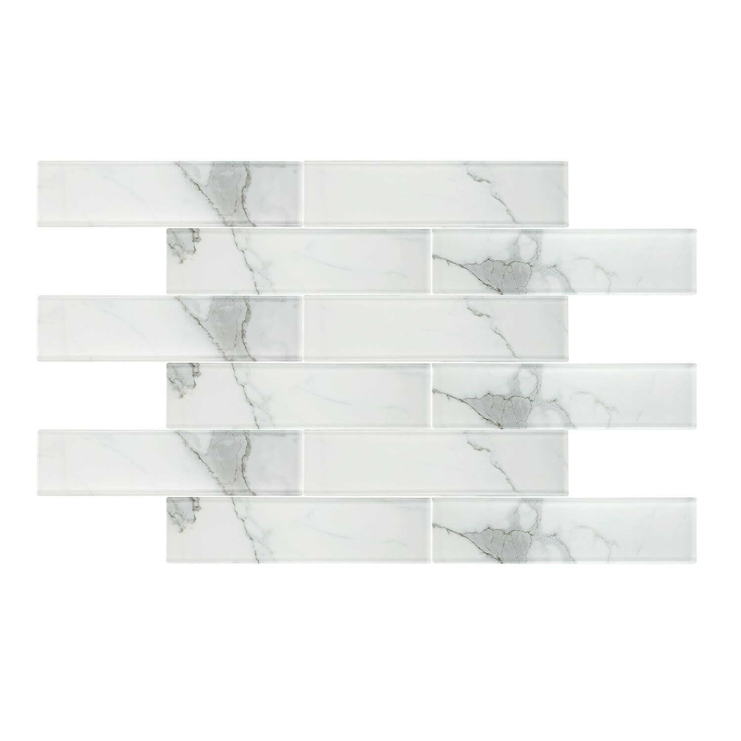 3x12 Calacatta Gold Marble Look Glass Subway Tile 3x12 Calacatta Gold Marble Look Glass Subway Tile - American Tile Depot