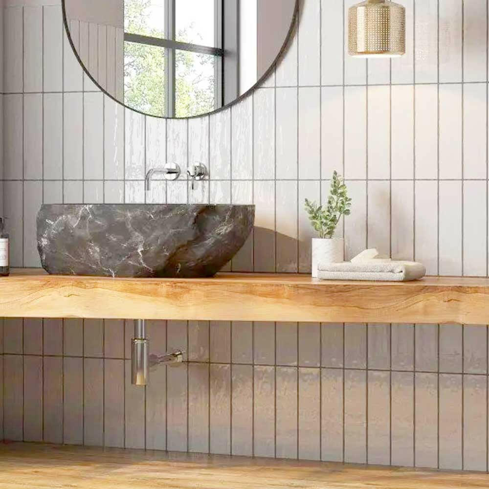3x12 Crafta White Ice Glossy Ceramic Wall Tile 3x12 Crafta White Ice Glossy Ceramic Wall Tile - American Tile Depot