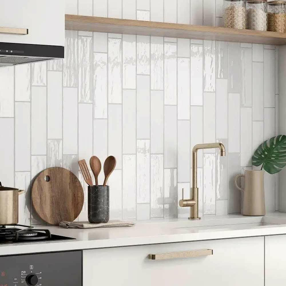 3x12 Crafta White Ice Glossy Ceramic Wall Tile 3x12 Crafta White Ice Glossy Ceramic Wall Tile - American Tile Depot