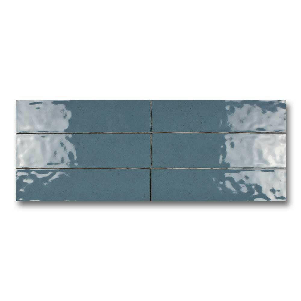 3x12 Faience Blue Concrete Look Glossy Ceramic Wall Tile 3x12 Faience Blue Concrete Look Glossy Ceramic Wall Tile - American Tile Depot