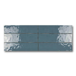 3x12 Faience Blue Concrete Look Glossy Ceramic Wall Tile 3x12 Faience Blue Concrete Look Glossy Ceramic Wall Tile - American Tile Depot