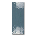 3x12 Faience Blue Concrete Look Glossy Ceramic Wall Tile 3x12 Faience Blue Concrete Look Glossy Ceramic Wall Tile - American Tile Depot