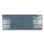 3x12 Faience Blue Concrete Look Glossy Ceramic Wall Tile 3x12 Faience Blue Concrete Look Glossy Ceramic Wall Tile - American Tile Depot