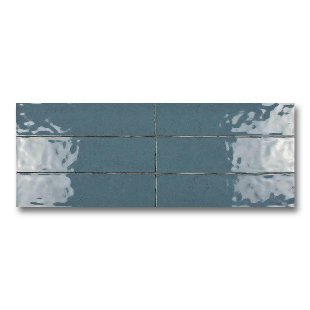 3x12 Faience Blue Concrete Look Glossy Ceramic Wall Tile 3x12 Faience Blue Concrete Look Glossy Ceramic Wall Tile - American Tile Depot