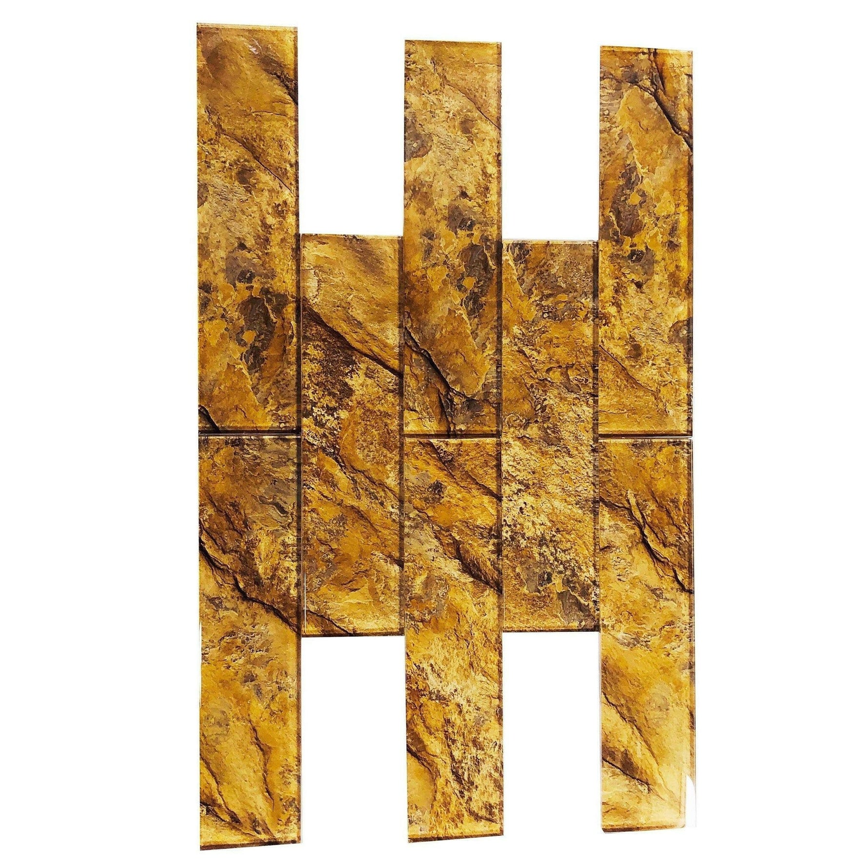 3x12 Golden Rock Marble Look Glass Subway Tile 3x12 Golden Rock Marble Look Glass Subway Tile - American Tile Depot