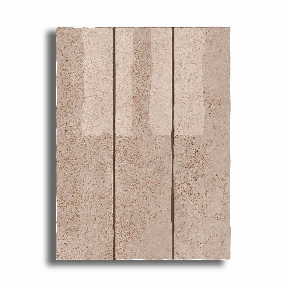 3x12 Lithos Moka Glossy Ceramic Tile - American Tile Depot