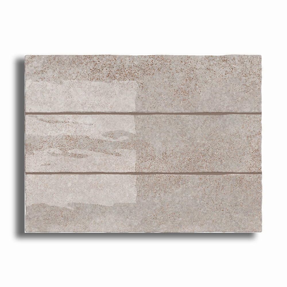 3x12 Lithos Silver Glossy Ceramic Tile - American Tile Depot