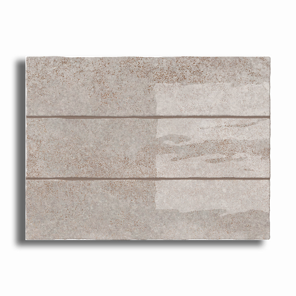 3x12 Lithos Silver Glossy Ceramic Tile - American Tile Depot