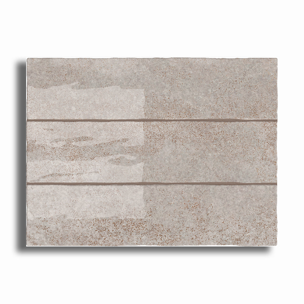 3x12 Lithos Silver Glossy Ceramic Tile - American Tile Depot