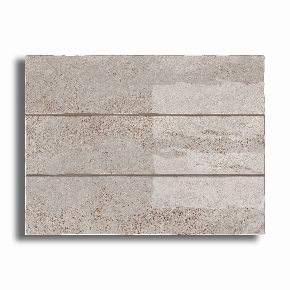 3x12 Lithos Silver Glossy Ceramic Tile - American Tile Depot