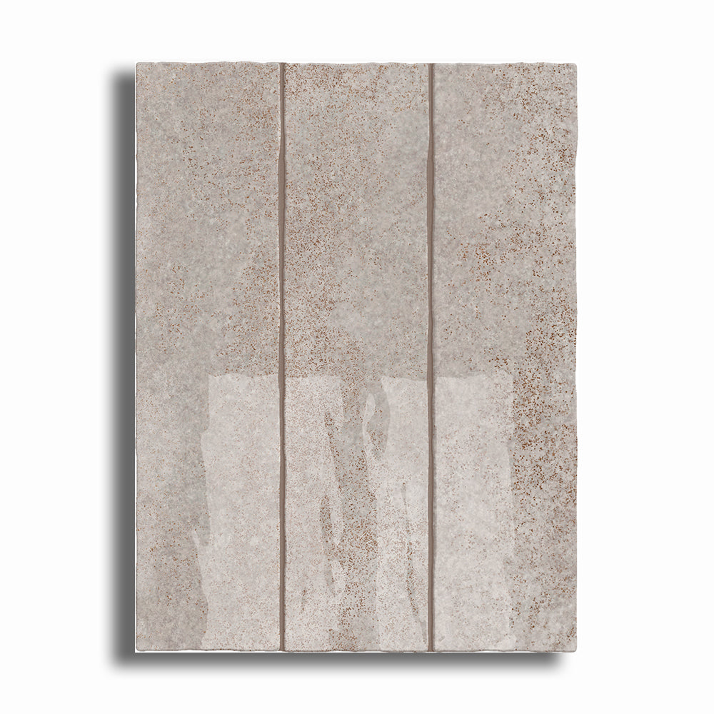 3x12 Lithos Silver Glossy Ceramic Tile - American Tile Depot