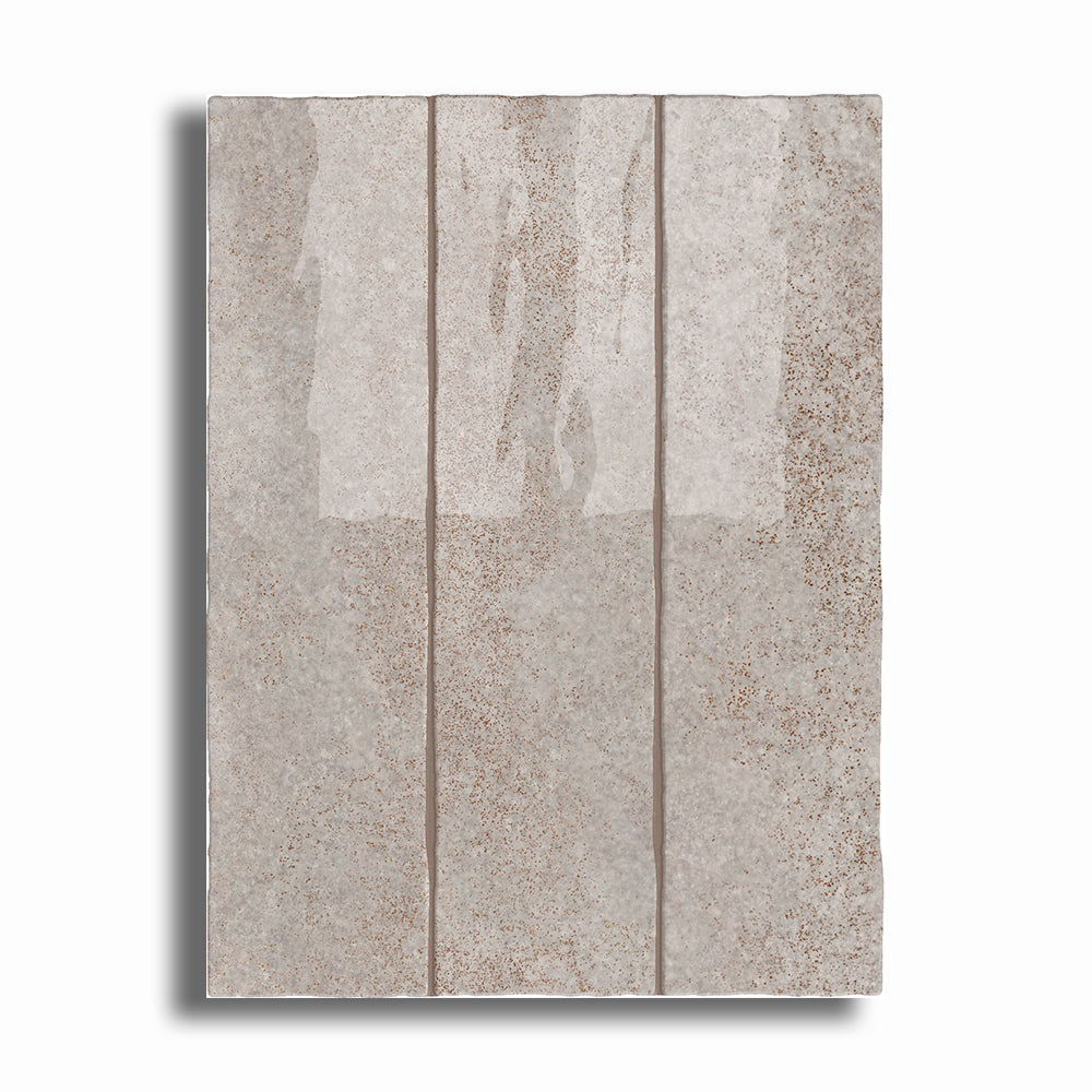 3x12 Lithos Silver Glossy Ceramic Tile - American Tile Depot