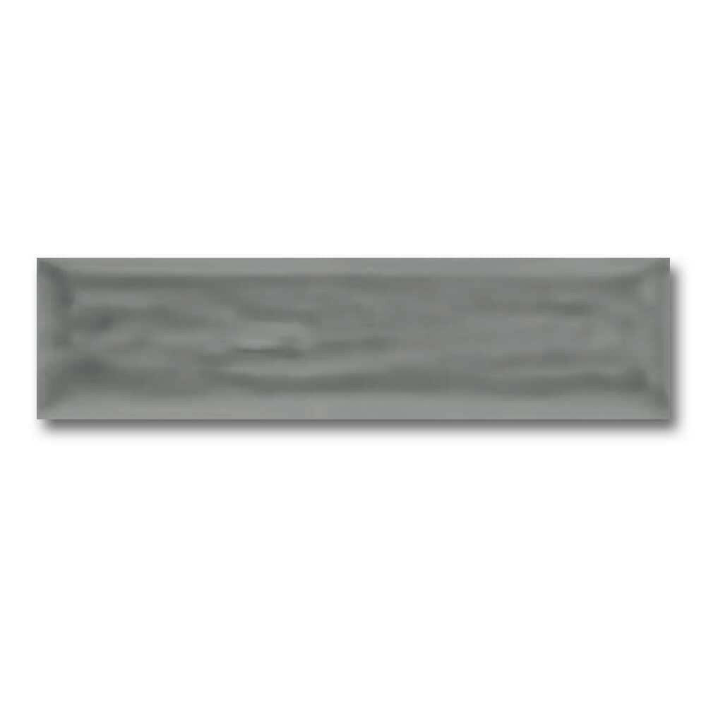 3x12 Majestic Flow Dark Gray Solid Look Glossy Ceramic Wall Tile