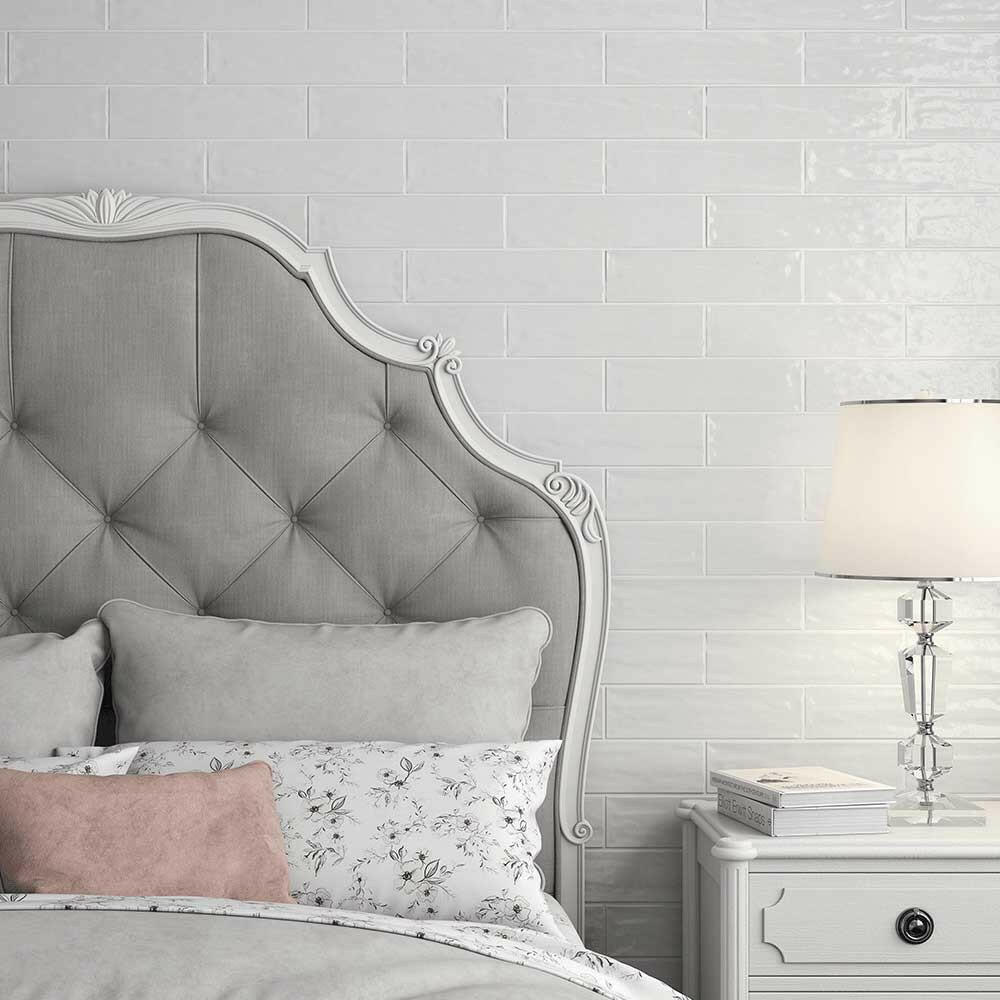 3x12 Majestic Flow White Solid Look Glossy Ceramic Wall Tile 3x12 Majestic Flow White Solid Look Glossy Ceramic Wall Tile - American Tile Depot