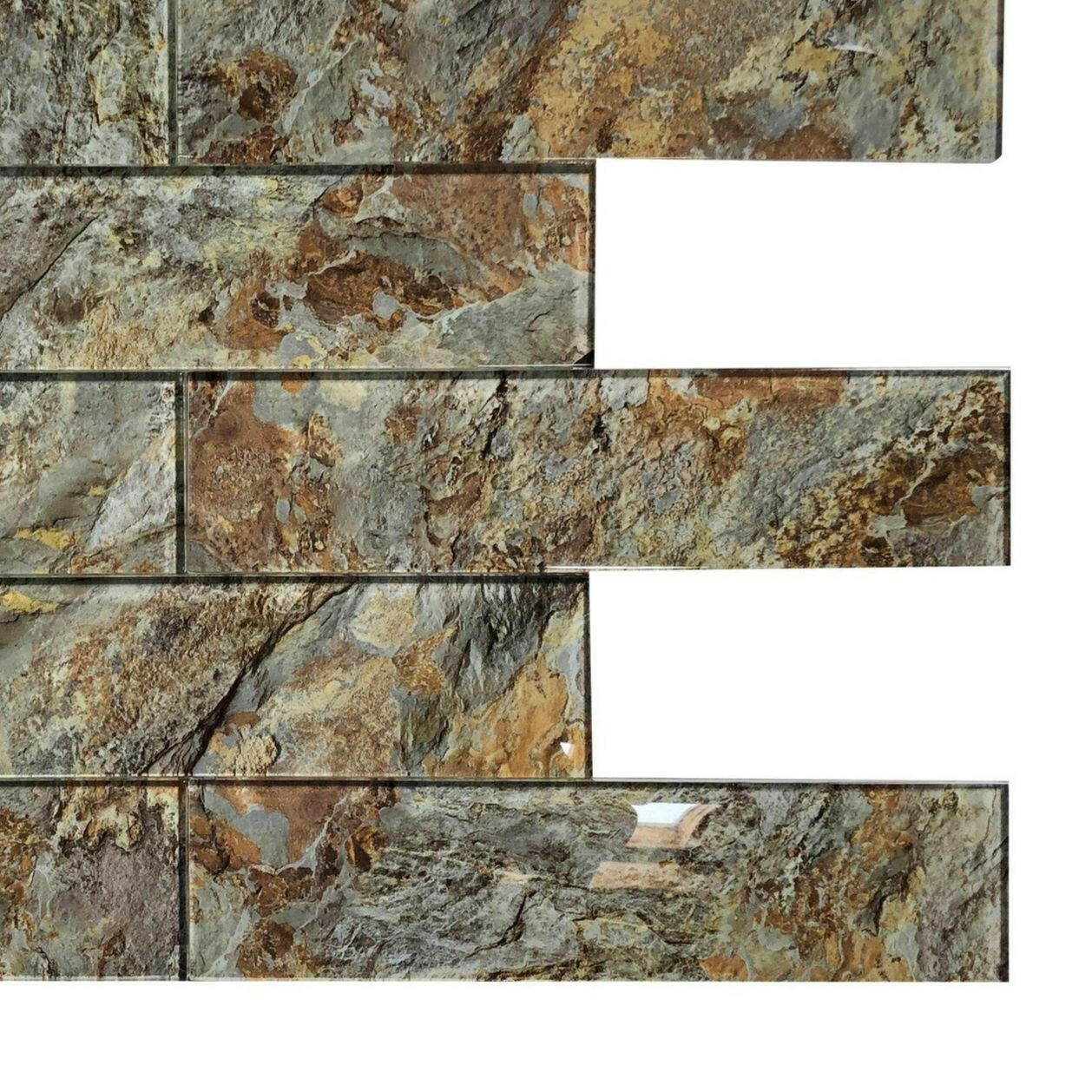 3x12 Mountain Marble Look Glass Subway Tile 3x12 Mountain Marble Look Glass Subway Tile - American Tile Depot