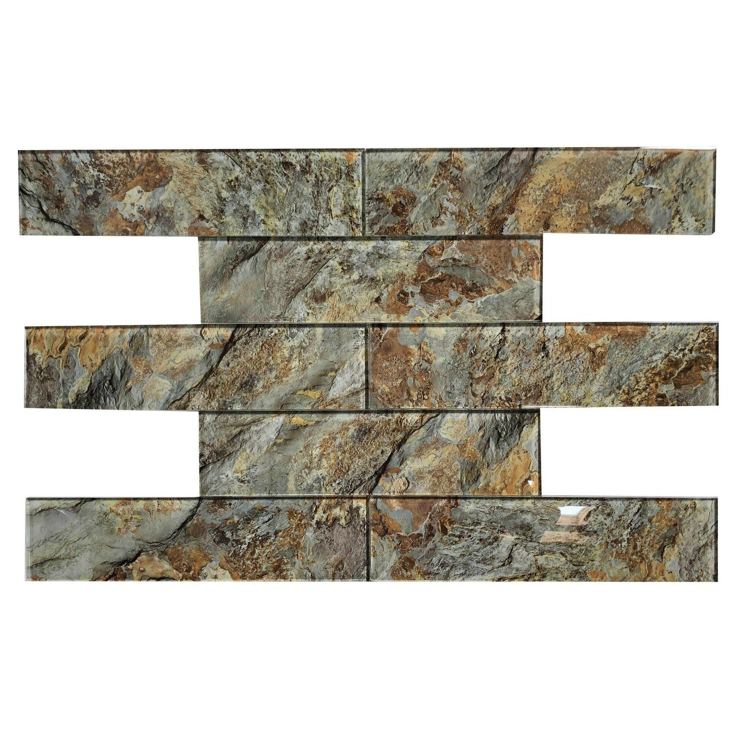 3x12 Mountain Marble Look Glass Subway Tile 3x12 Mountain Marble Look Glass Subway Tile - American Tile Depot