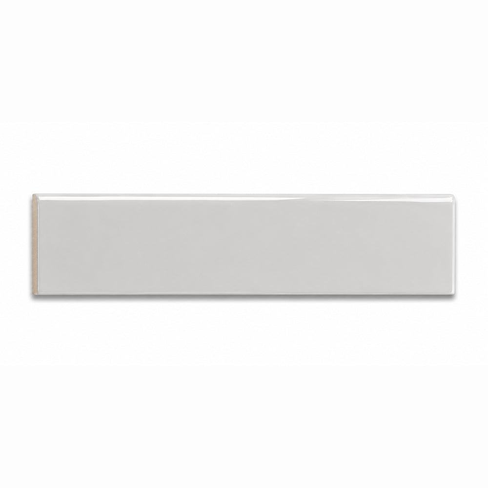 3x12 Palette Gray Glossy Solid Color Ceramic Bullnose Tile - American Tile Depot