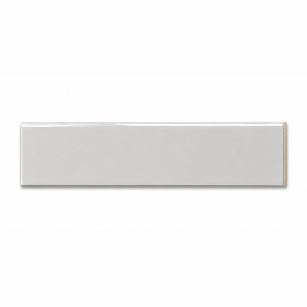 3x12 Palette Gray Glossy Solid Color Ceramic Bullnose Tile - American Tile Depot