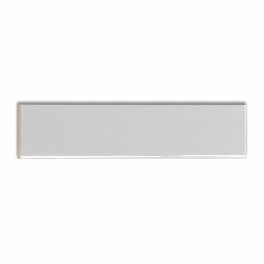 3x12 Palette Gray Glossy Solid Color Ceramic Bullnose Tile - American Tile Depot