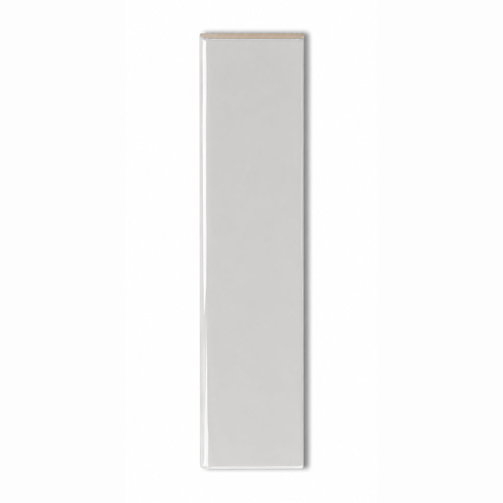 3x12 Palette Gray Glossy Solid Color Ceramic Bullnose Tile - American Tile Depot