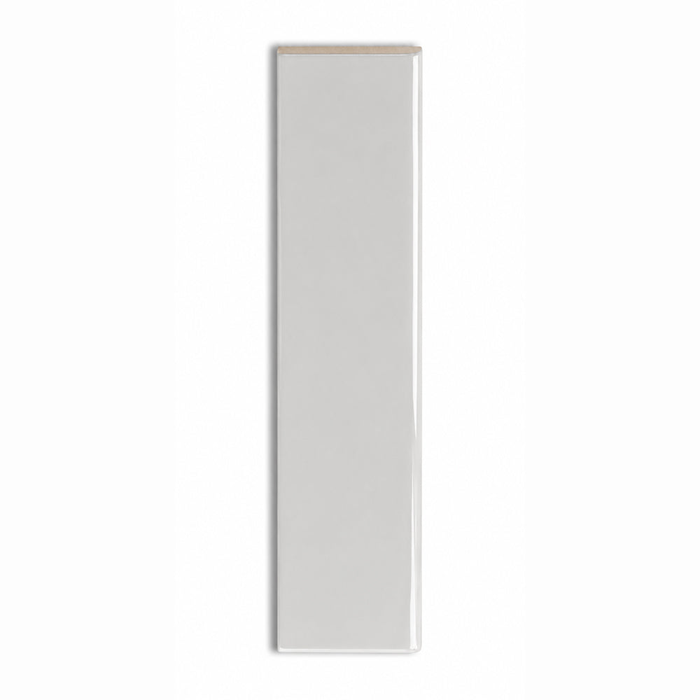 3x12 Palette Gray Glossy Solid Color Ceramic Bullnose Tile - American Tile Depot
