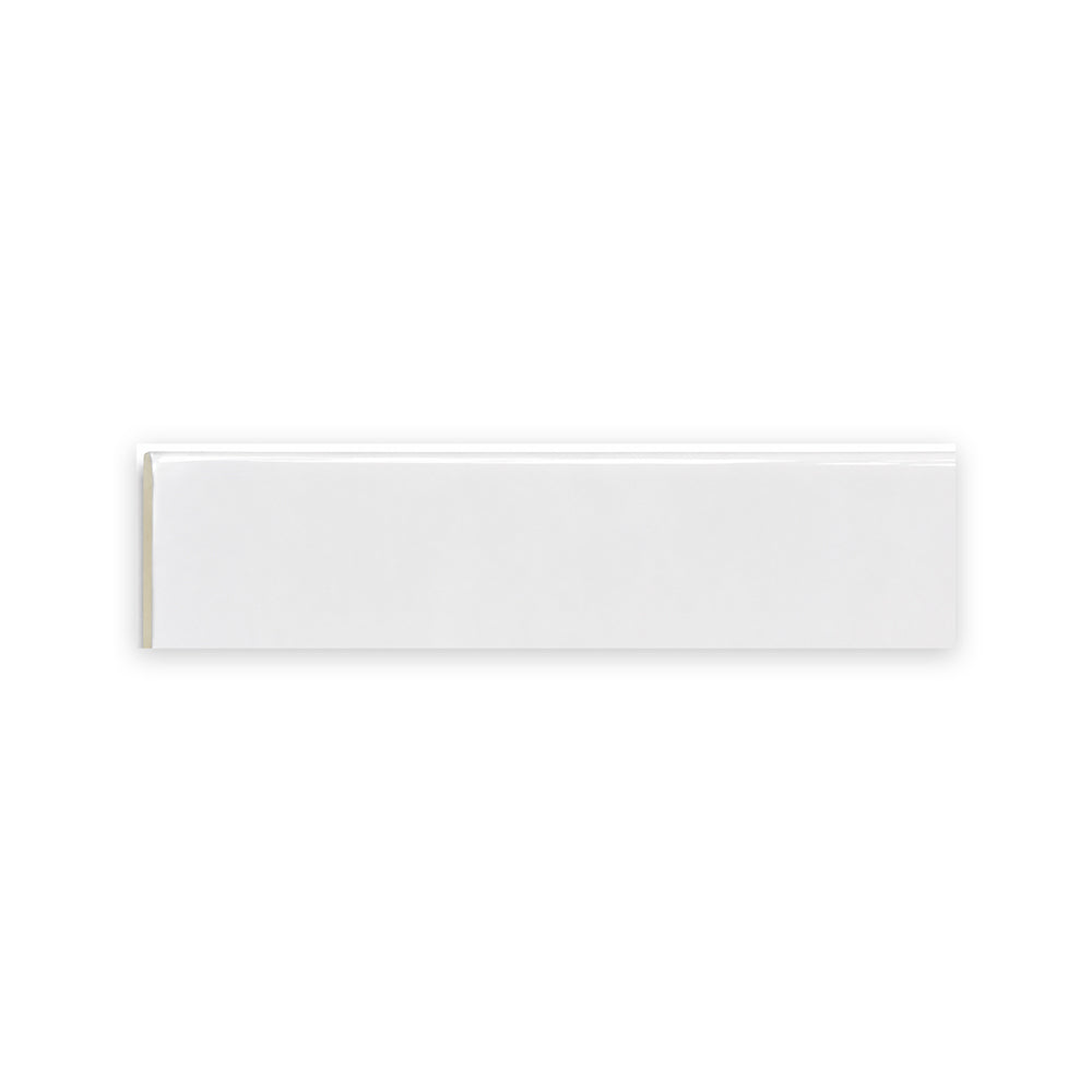 3x12 Palette White Ice Glossy Solid Color Ceramic Bullnose Tile - American Tile Depot