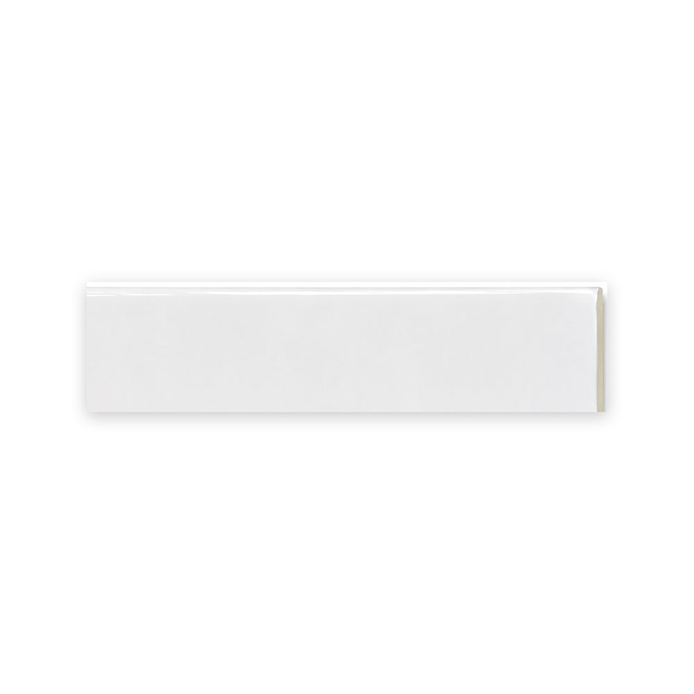 3x12 Palette White Ice Glossy Solid Color Ceramic Bullnose Tile - American Tile Depot
