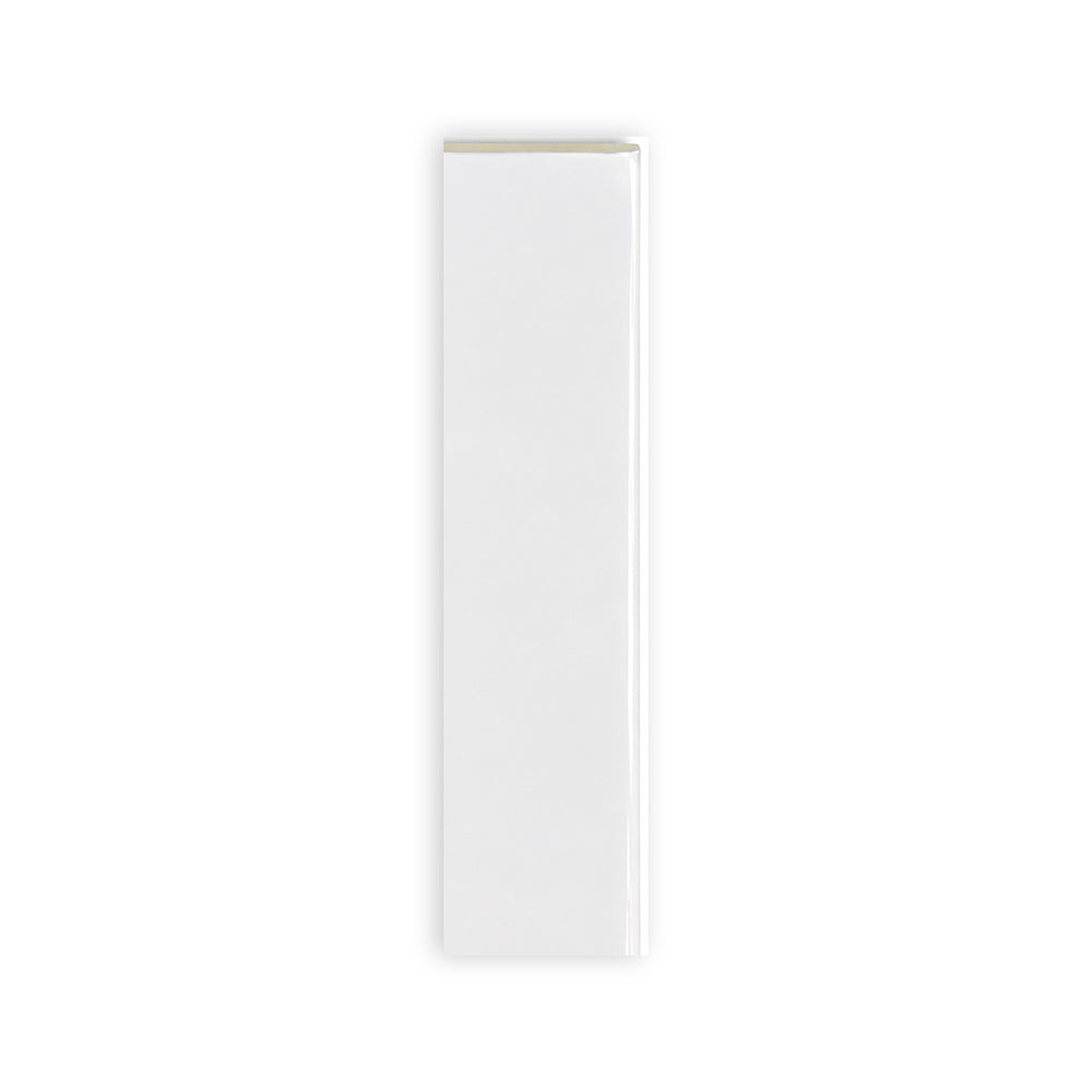 3x12 Palette White Ice Glossy Solid Color Ceramic Bullnose Tile - American Tile Depot