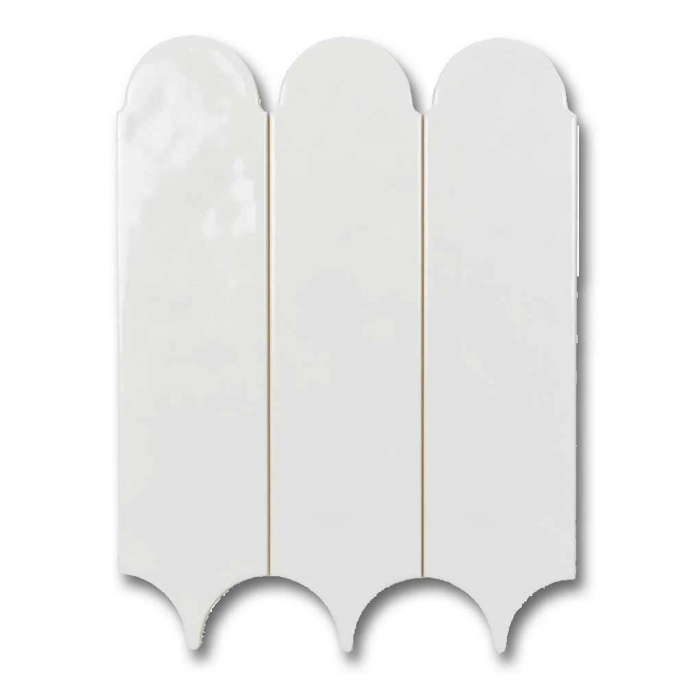 3x12 Plume White Ice Solid Look Glossy Ceramic Wall Tile
