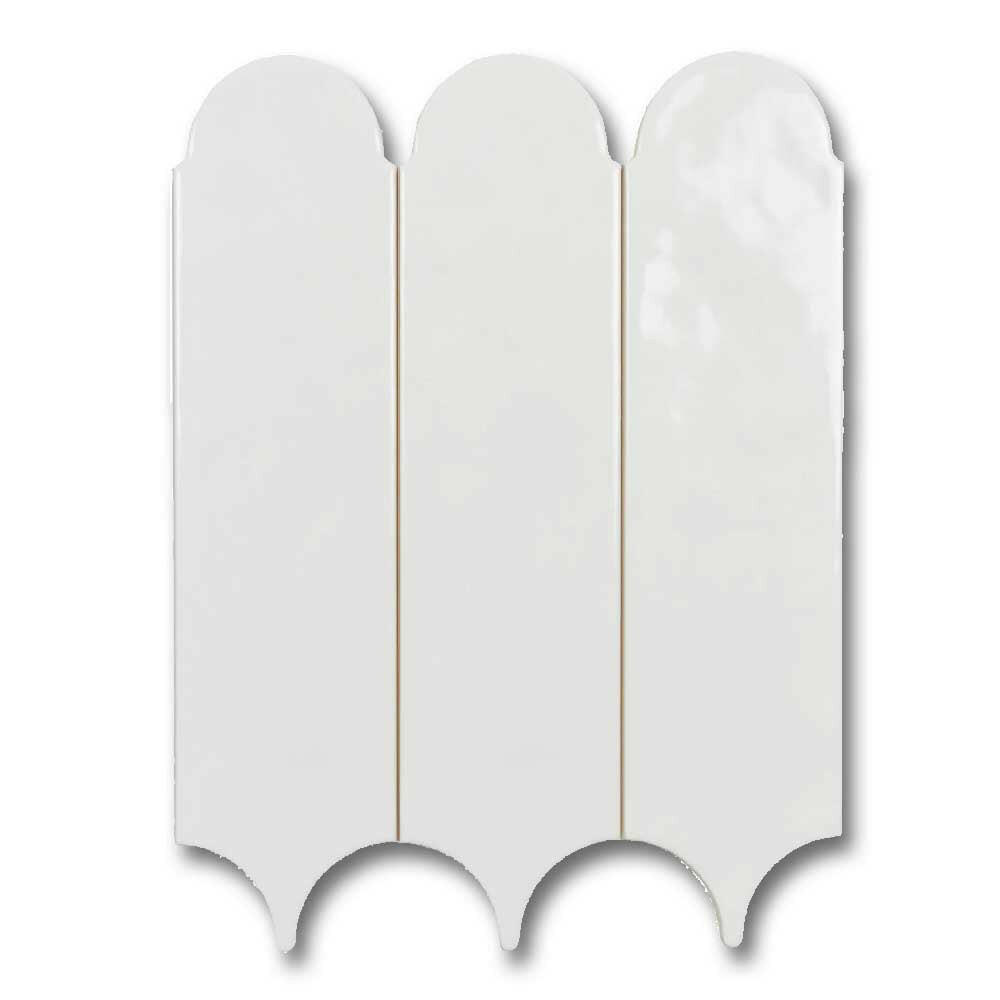 3x12 Plume White Ice Solid Look Glossy Ceramic Wall Tile