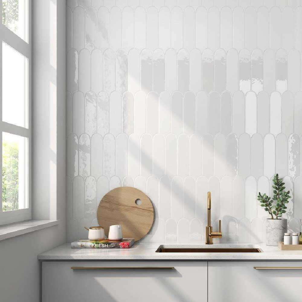 3x12 Plume White Ice Solid Look Glossy Ceramic Wall Tile 3x12 Plume White Ice Solid Look Glossy Ceramic Wall Tile - American Tile Depot
