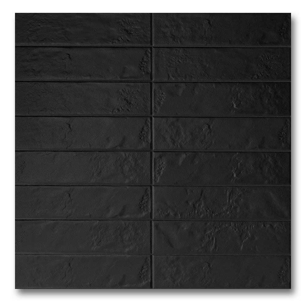 3x12 Regoli Nero Glossy Solid Color Porcelain Tile 3x12 Regoli Nero Glossy Solid Color Porcelain Tile - American Tile Depot
