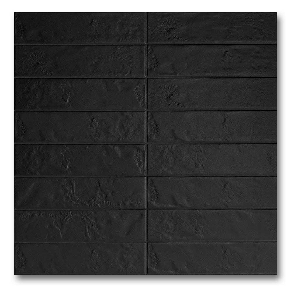 3x12 Regoli Nero Glossy Solid Color Porcelain Tile 3x12 Regoli Nero Glossy Solid Color Porcelain Tile - American Tile Depot