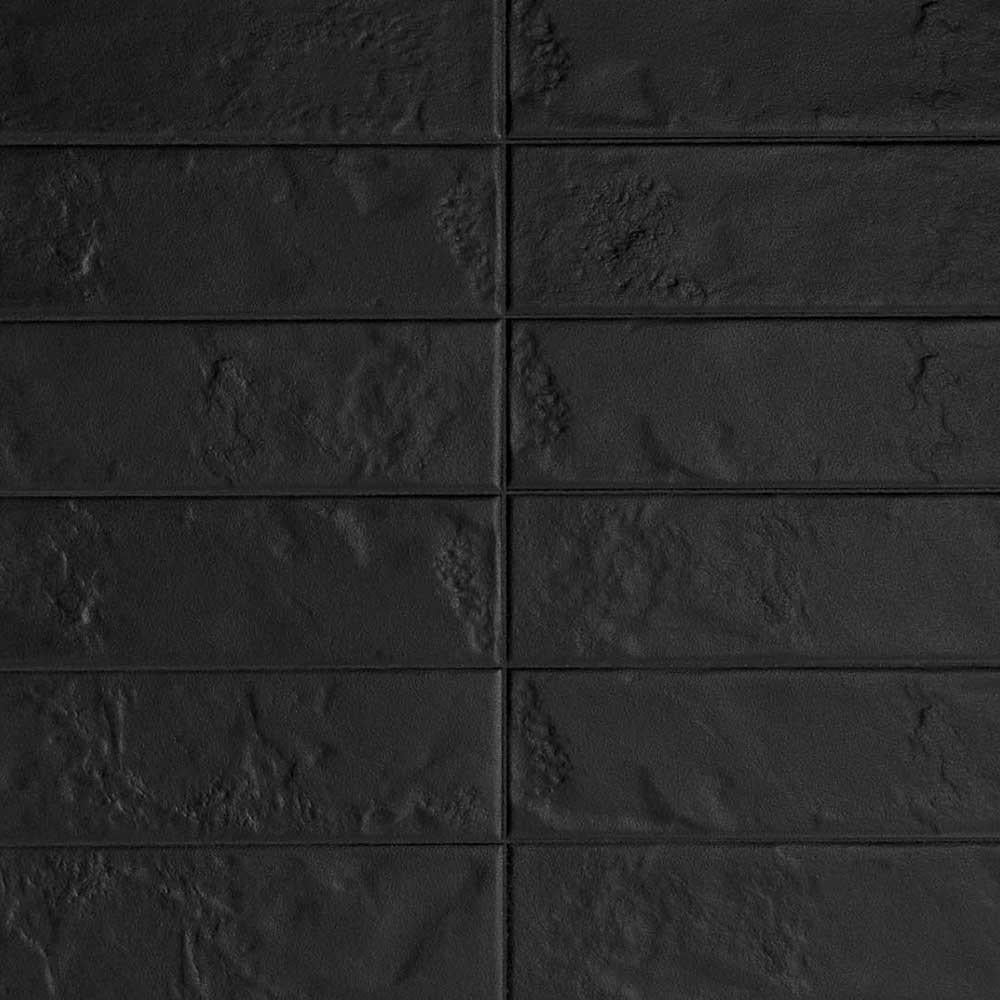 3x12 Regoli Nero Glossy Solid Color Porcelain Tile 3x12 Regoli Nero Glossy Solid Color Porcelain Tile - American Tile Depot