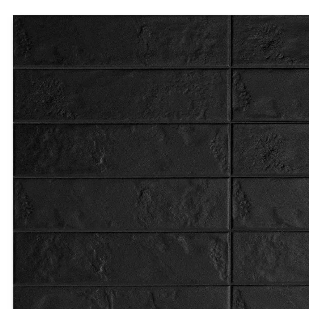 3x12 Regoli Nero Glossy Solid Color Porcelain Tile 3x12 Regoli Nero Glossy Solid Color Porcelain Tile - American Tile Depot