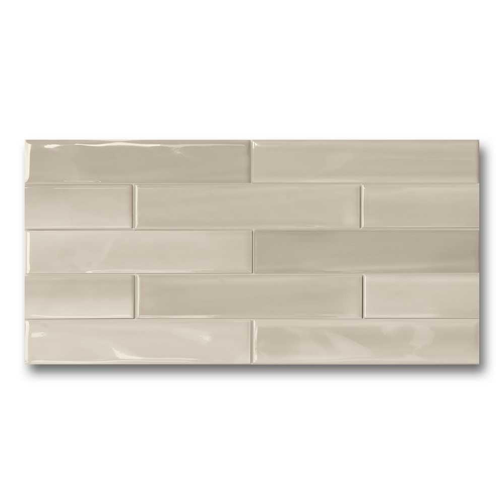 3x12 Shadebrick Beige Glossy Solid Look Porcelain Tile 3x12 Shadebrick Beige Glossy Solid Look Porcelain Tile - American Tile Depot